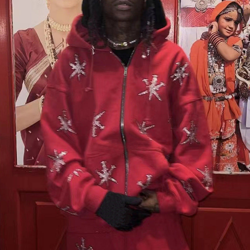 Hoodie Gótico con Strass
